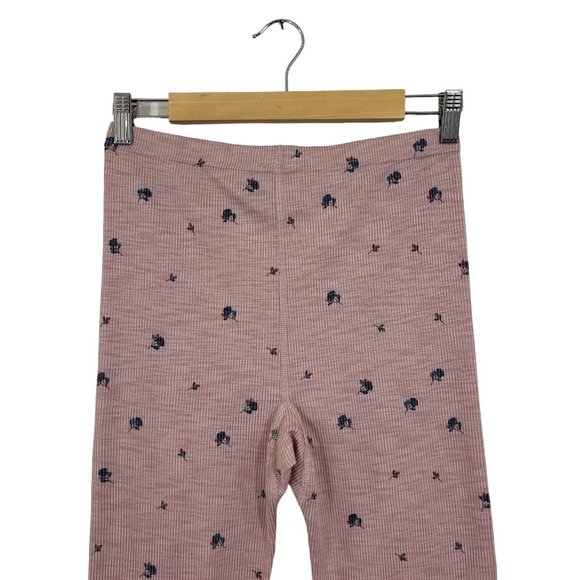 NEW Anthropologie Medium Large M/L Waffle Leggings Thermal Floral Pink Pants - Picture 2 of 15